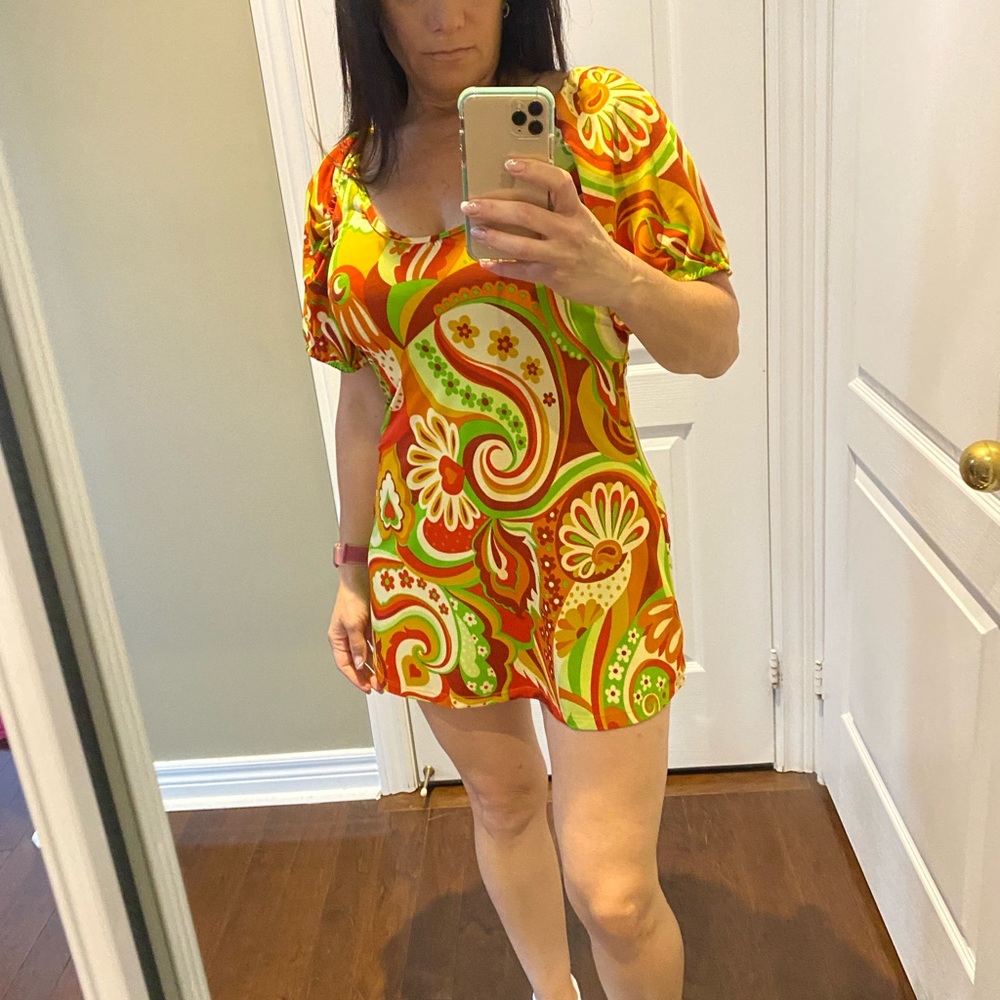 Psychedelic Mini Dress - attention grabber, one of a kind